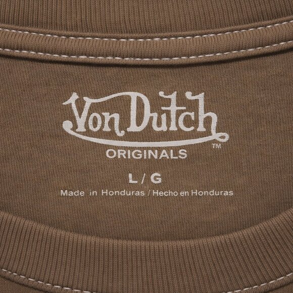 Von Dutch NWT Brown Logo Tee | Archive Y2K Streetwear | L - Picture 7 of 12